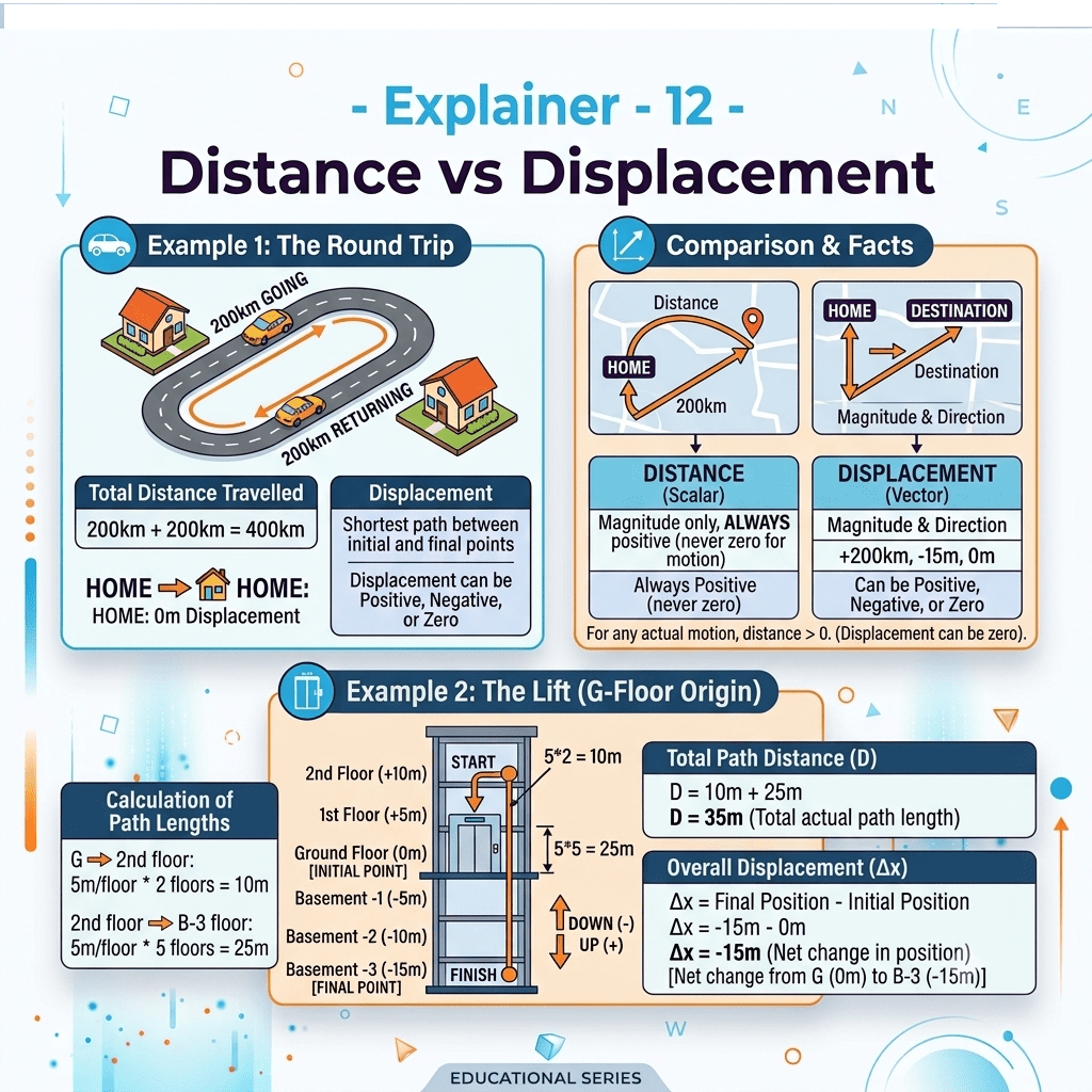 Explainer – 12 – Distance vs&nbsp;Displacement